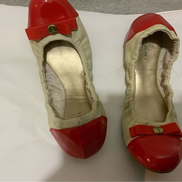 Tahari Gibson Red & Cream Ballet Flats Size 6 - Picture 5 of 6